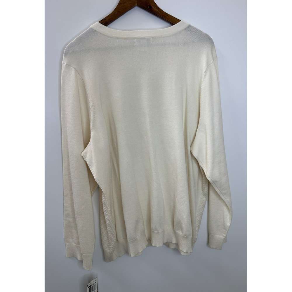 NEW Charter Club Textured Gold Button-Front Cardigan Sweater Cream Plus Size 3X - Picture 6 of 11